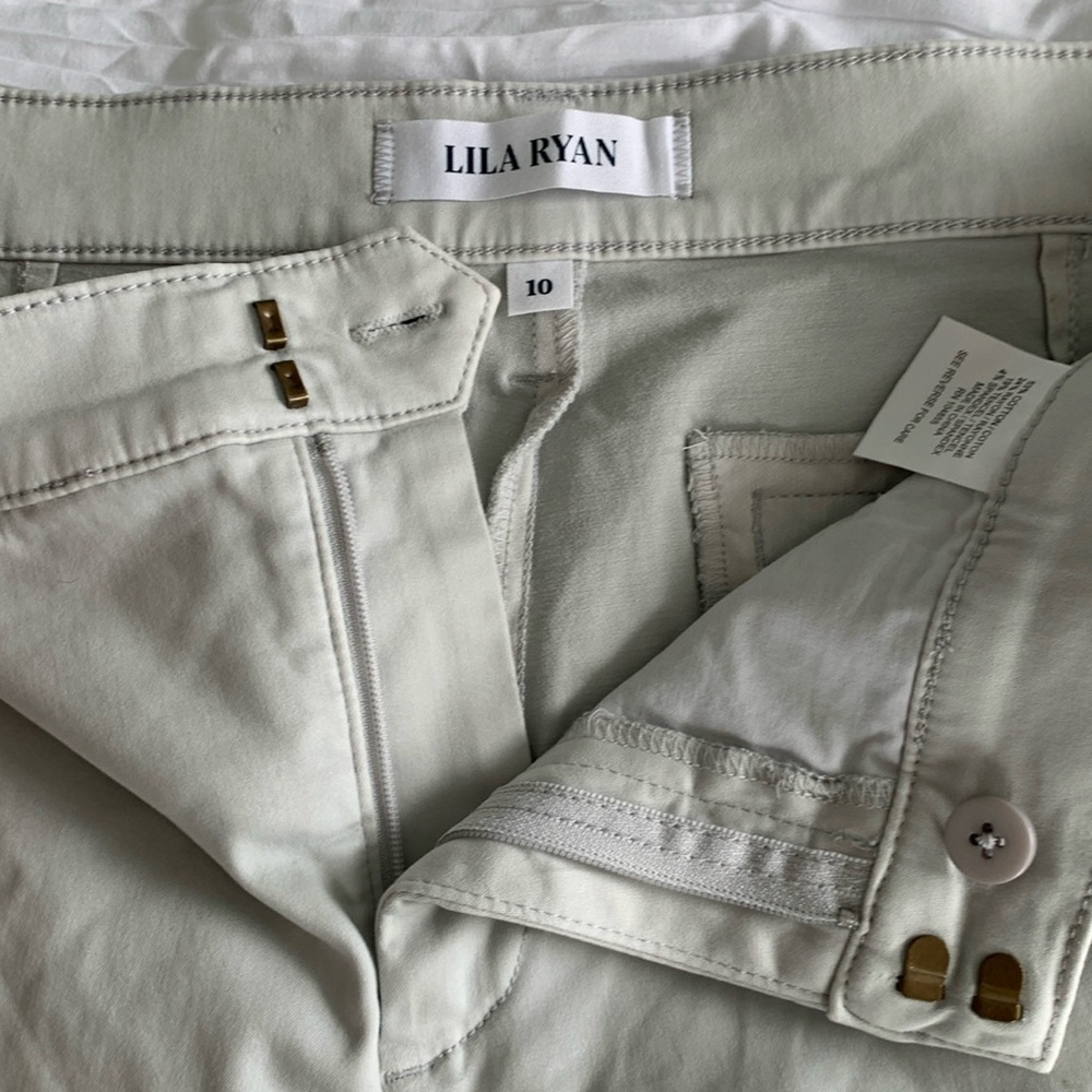 LILA RYAN NWT! Women’s Bootcut Trousers GrayViolet Soft Brushed Sateen Fitted 10 - Picture 2 of 12